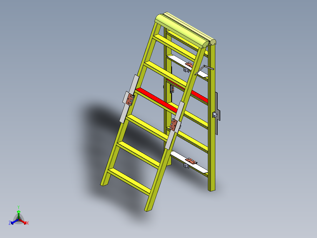 电工绝缘梯子正等轴测图