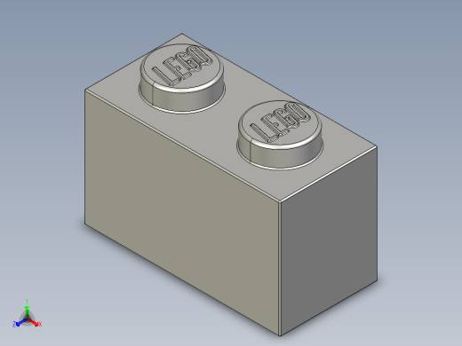 乐高套装 4421基本积木-4211388 - 3004 Medium Stone Grey Brick 1 x 2.STEP正等轴测缩略图