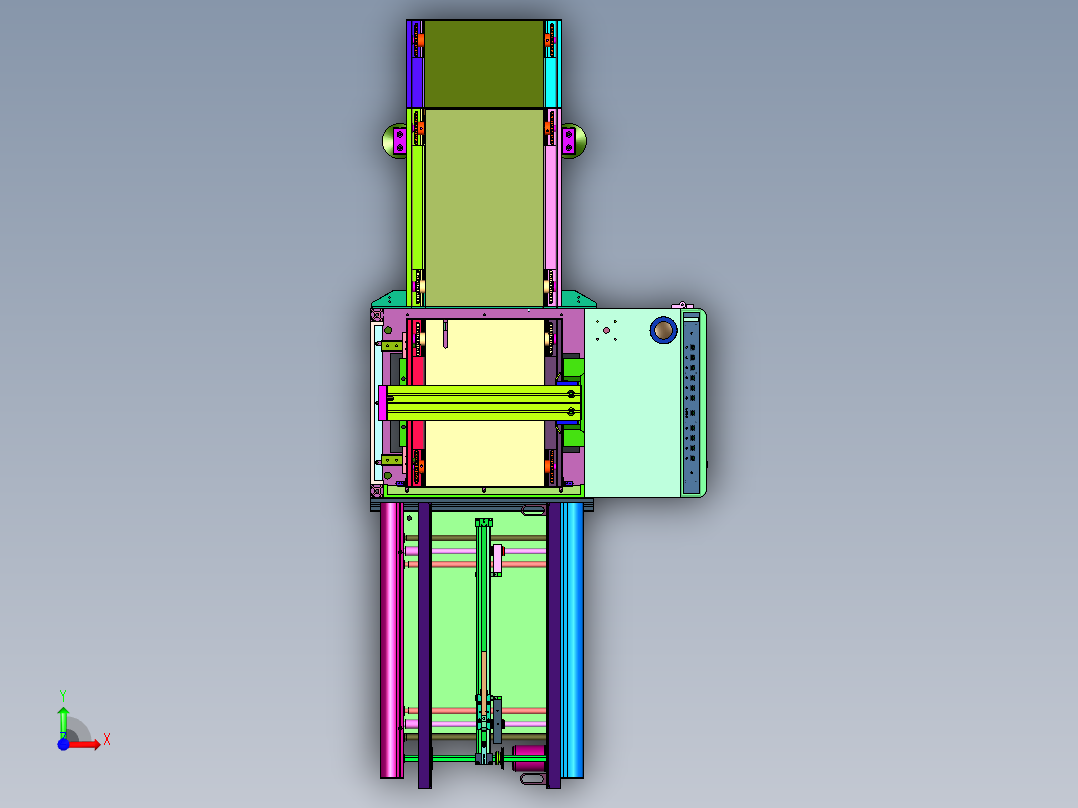 全自动顶入式PCB堆板机前视图