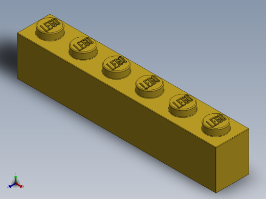 乐高套装 4421基本积木-300924 Bright Yellow Brick 1 x 6.SLDPRT