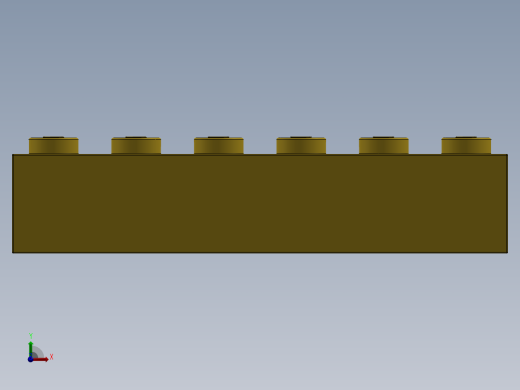 乐高套装 4421基本积木-300924 Bright Yellow Brick 1 x 6.SLDPRT前视缩略图