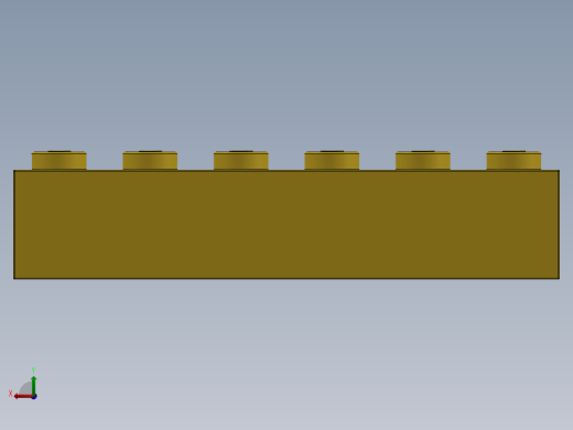 乐高套装 4421基本积木-300924 Bright Yellow Brick 1 x 6.SLDPRT后视缩略图