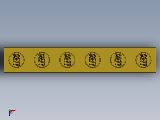 乐高套装 4421基本积木-300924 Bright Yellow Brick 1 x 6.SLDPRT俯视缩略图