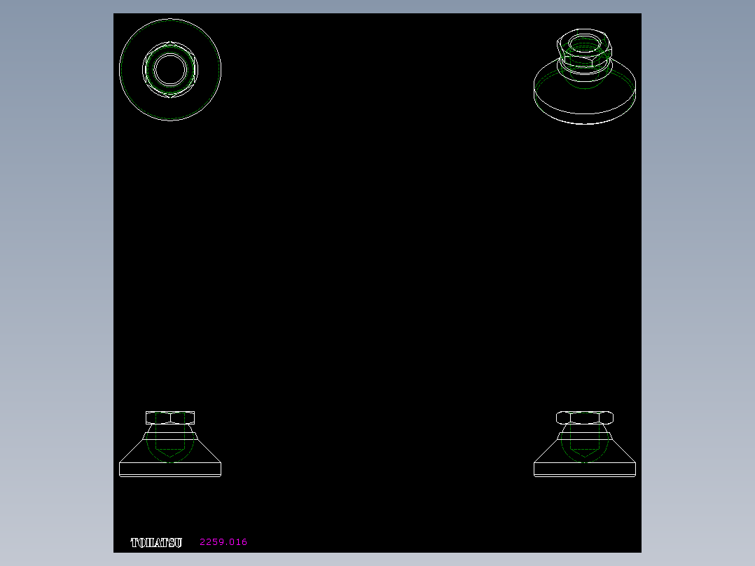 水平調整腳座(迷你型)2259(B)-2D多系列多零件图纸模型