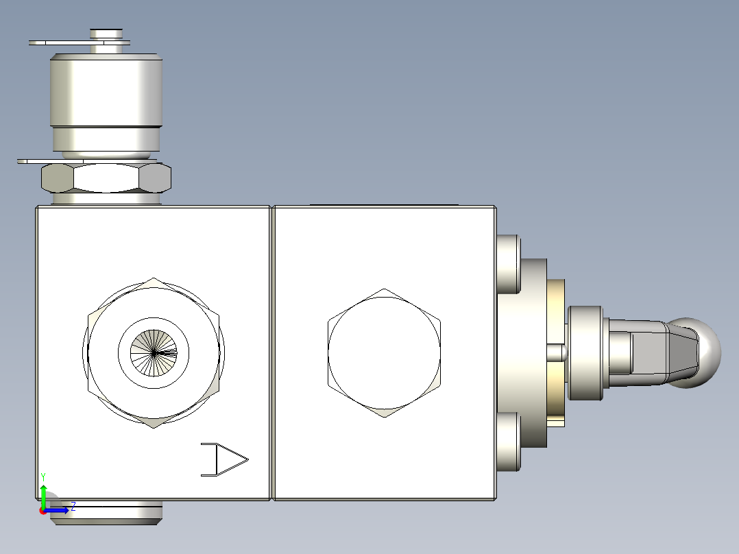 一种测试阀，非常适合安装在安全装置的测量管线上左视图