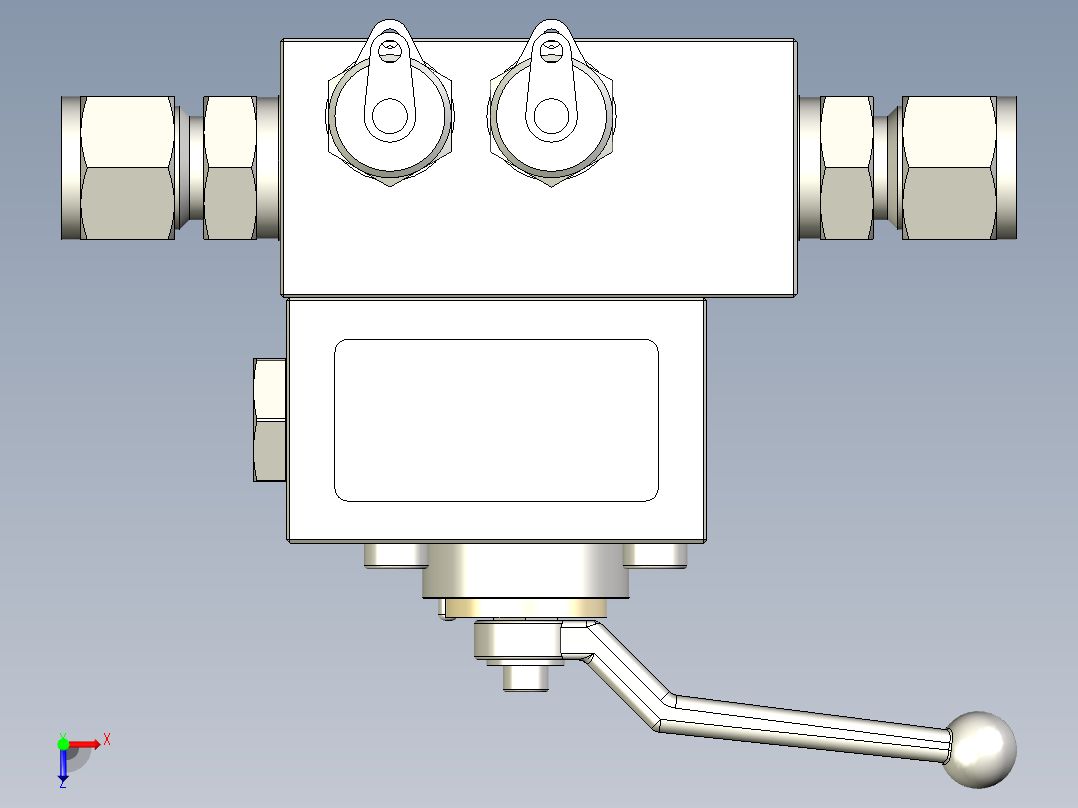 一种测试阀，非常适合安装在安全装置的测量管线上俯视图