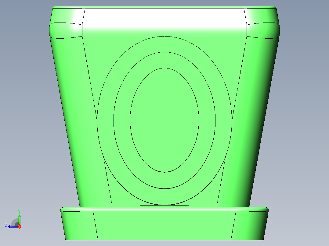 圆角矩形花盆右视图