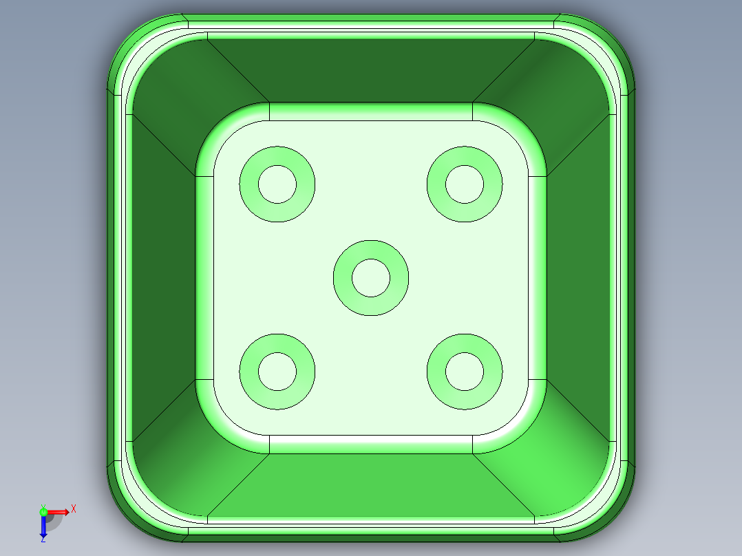 圆角矩形花盆俯视图