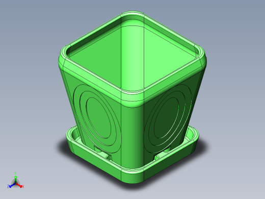 圆角矩形花盆正等轴测缩略图