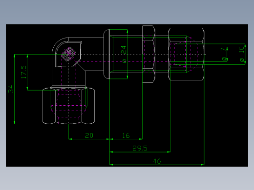 PARKER管接头EO Bulkhead elbow WSV10S71(16)_front
