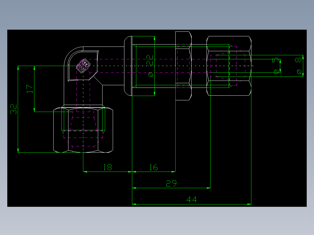 PARKER管接头EO Bulkhead elbow WSV08S71(16)_front