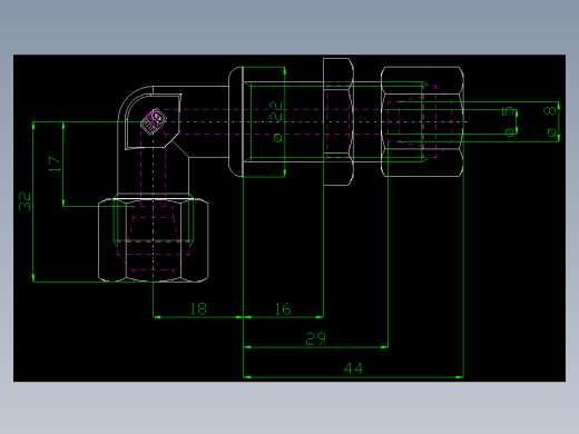 PARKER管接头EO Bulkhead elbow WSV08S71(16)_front