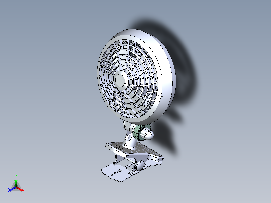 桌面小风扇正等轴测图