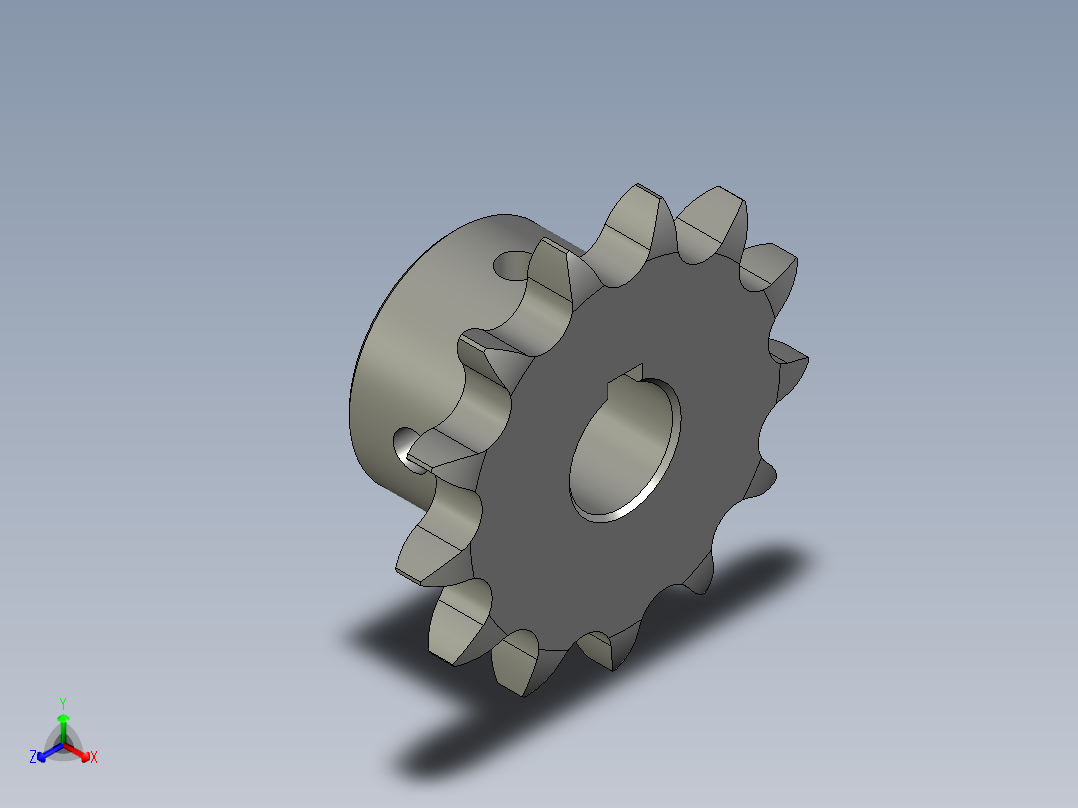 06B-13齿-12链轮-F正等轴测图