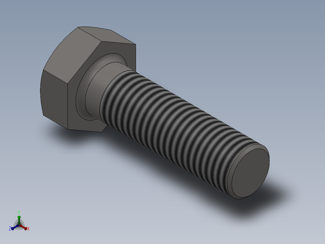 GB╱T 5781-2016[六角头螺栓 全螺纹 C级M10×35]正等轴测图