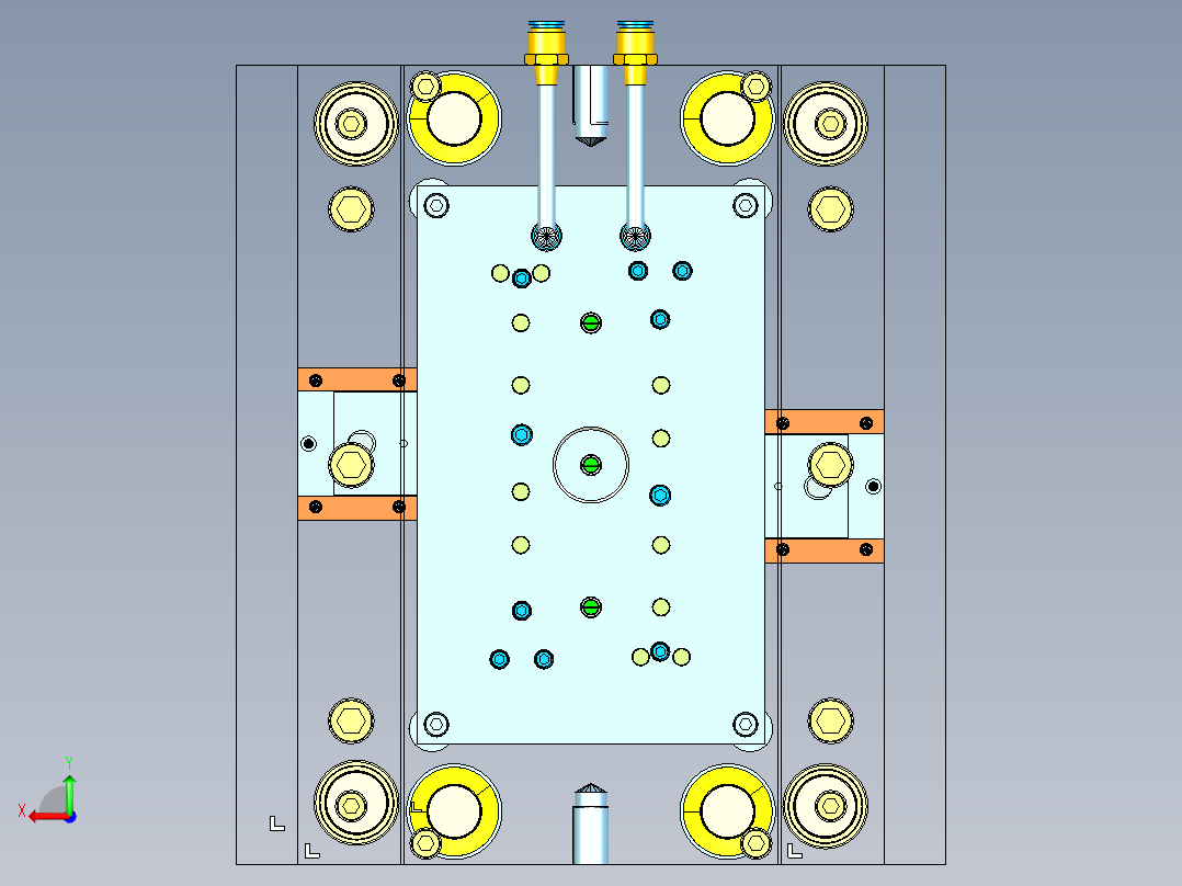 家用电蚊拍把手注塑模具设计后视图