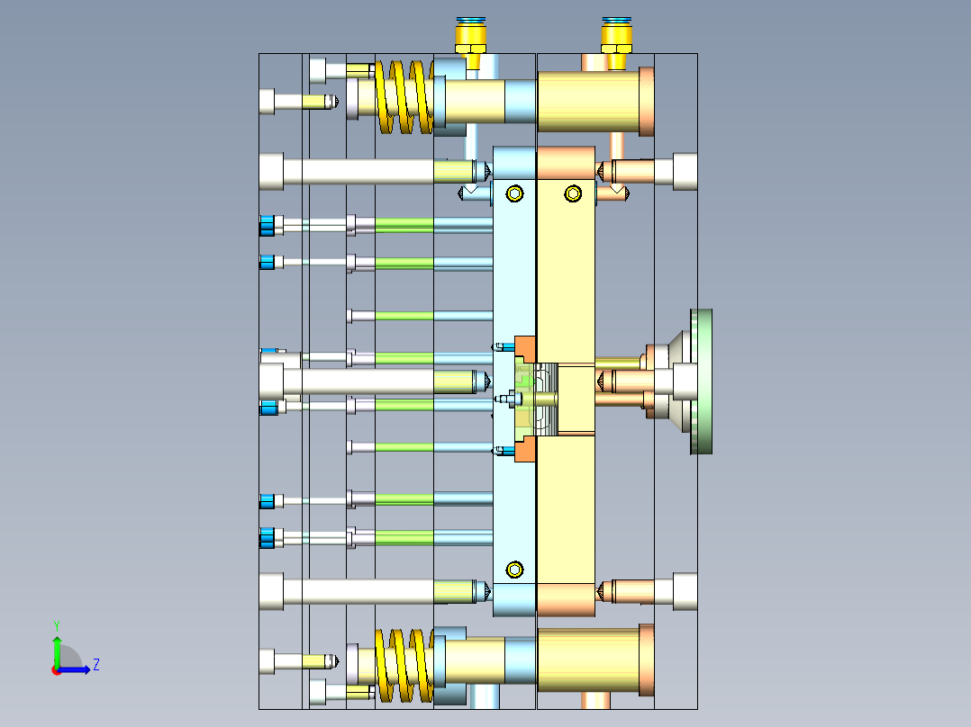 家用电蚊拍把手注塑模具设计左视图
