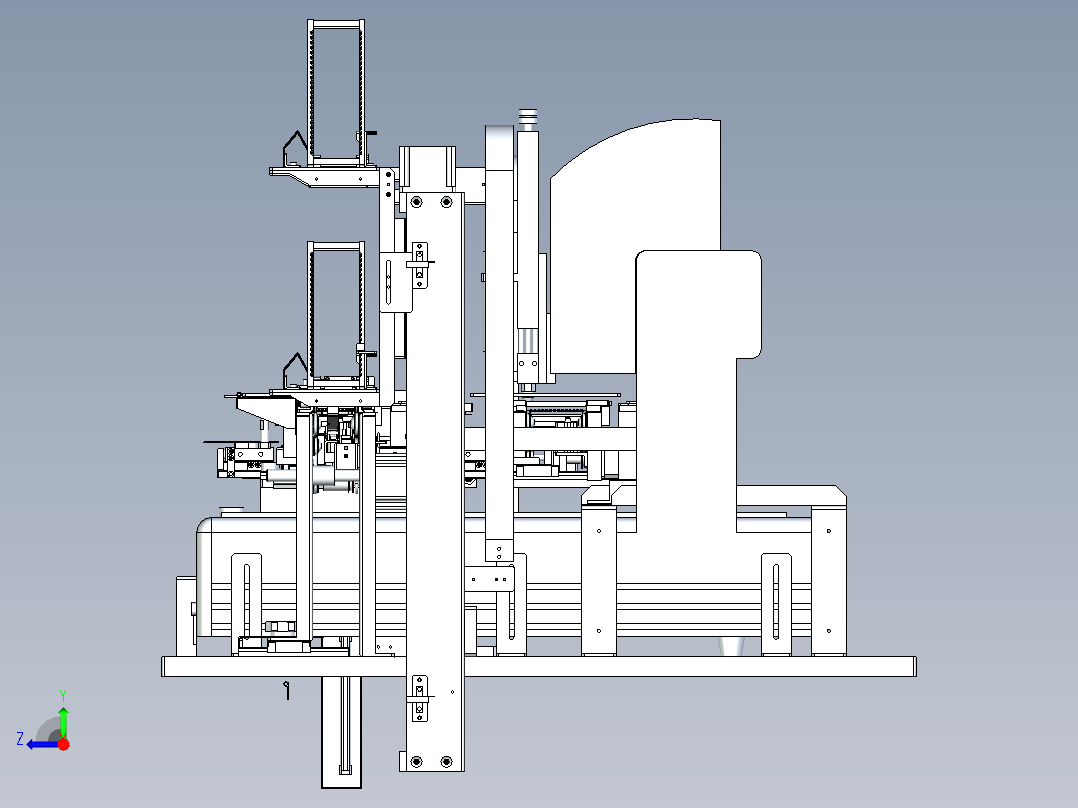 电路板自动上料+自动点胶设计右视图