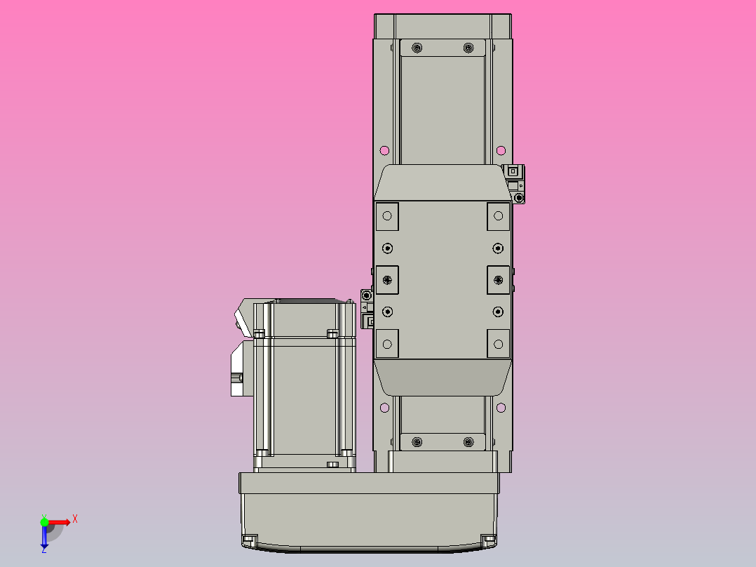 GTH8内嵌式螺杆滑台[GTH8-L#-50-BR-P20-C3]俯视图