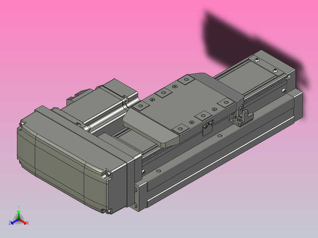 GTH8内嵌式螺杆滑台[GTH8-L#-50-BR-P20-C3]正等轴测图
