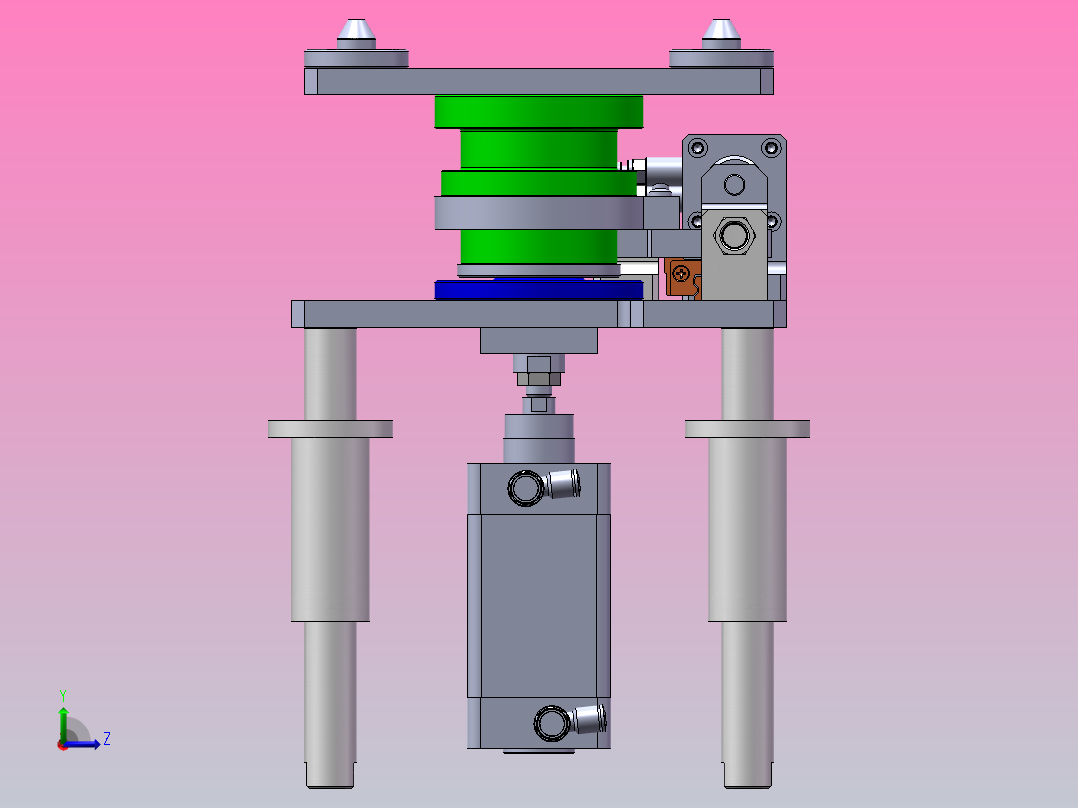 A7 气动顶升回转托盘机构左视图