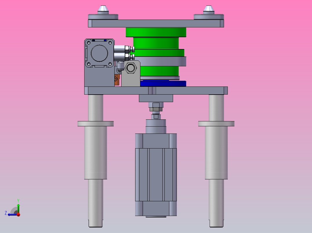 A7 气动顶升回转托盘机构右视图