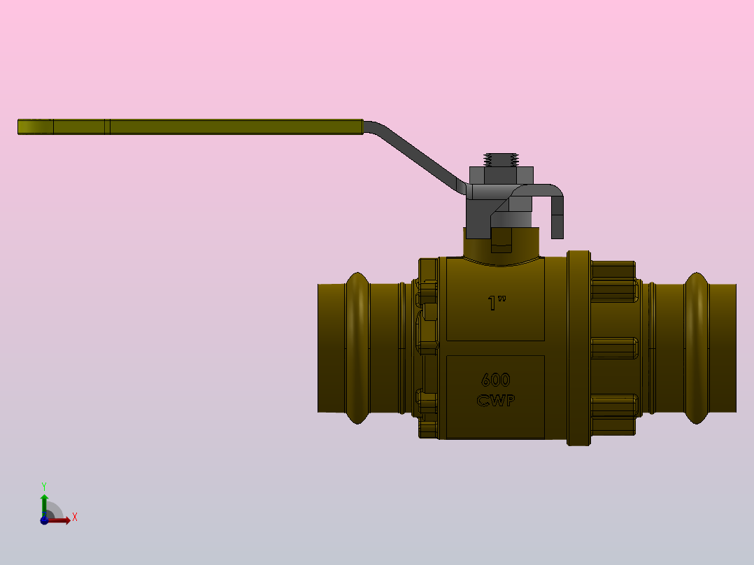 FNW-FNW430G二片式内螺纹球阀前视图