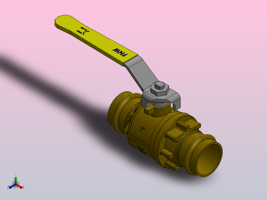 FNW-FNW430G二片式内螺纹球阀正等轴测图