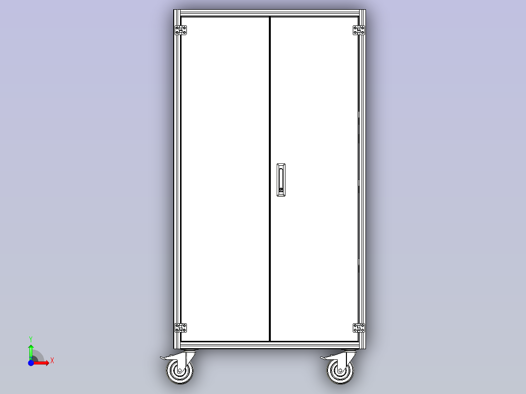 超声波检测仪柜三维模型前视图