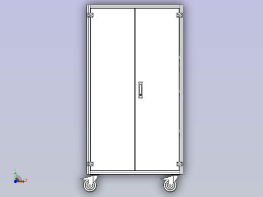 超声波检测仪柜三维模型前视缩略图