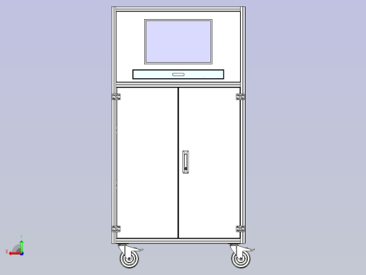 超声波检测仪柜三维模型后视缩略图