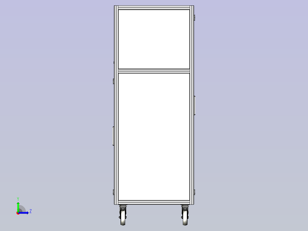 超声波检测仪柜三维模型左视图