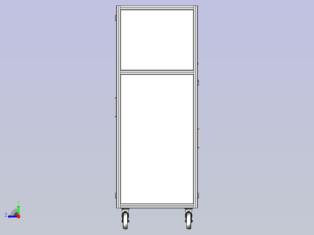 超声波检测仪柜三维模型右视图