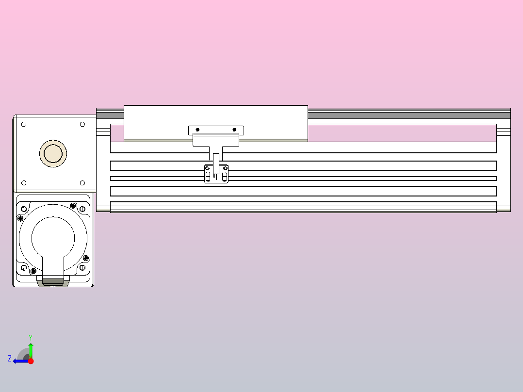 皮带直线轴半封闭可选导轨TPA-HNB-202D-140-L100-LP-Y-P75-N3右视图