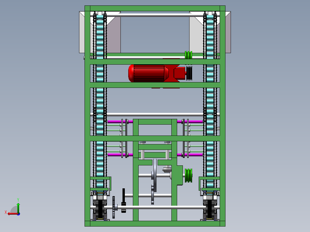 红枣去核切片机设计后视图
