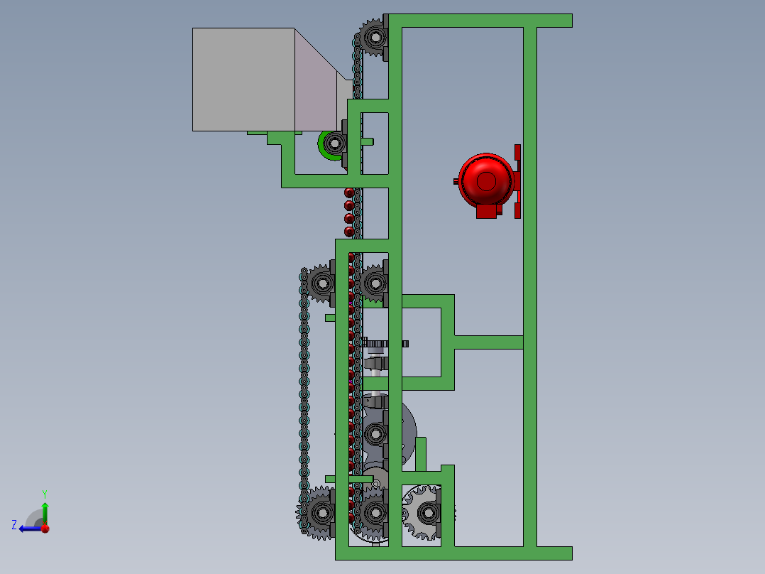 红枣去核切片机设计右视图