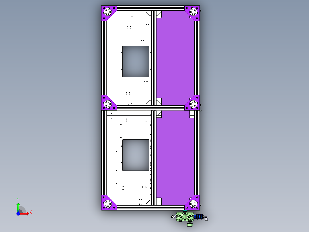 汽车锁（世界锁）全自动检测设备 ProE前视图
