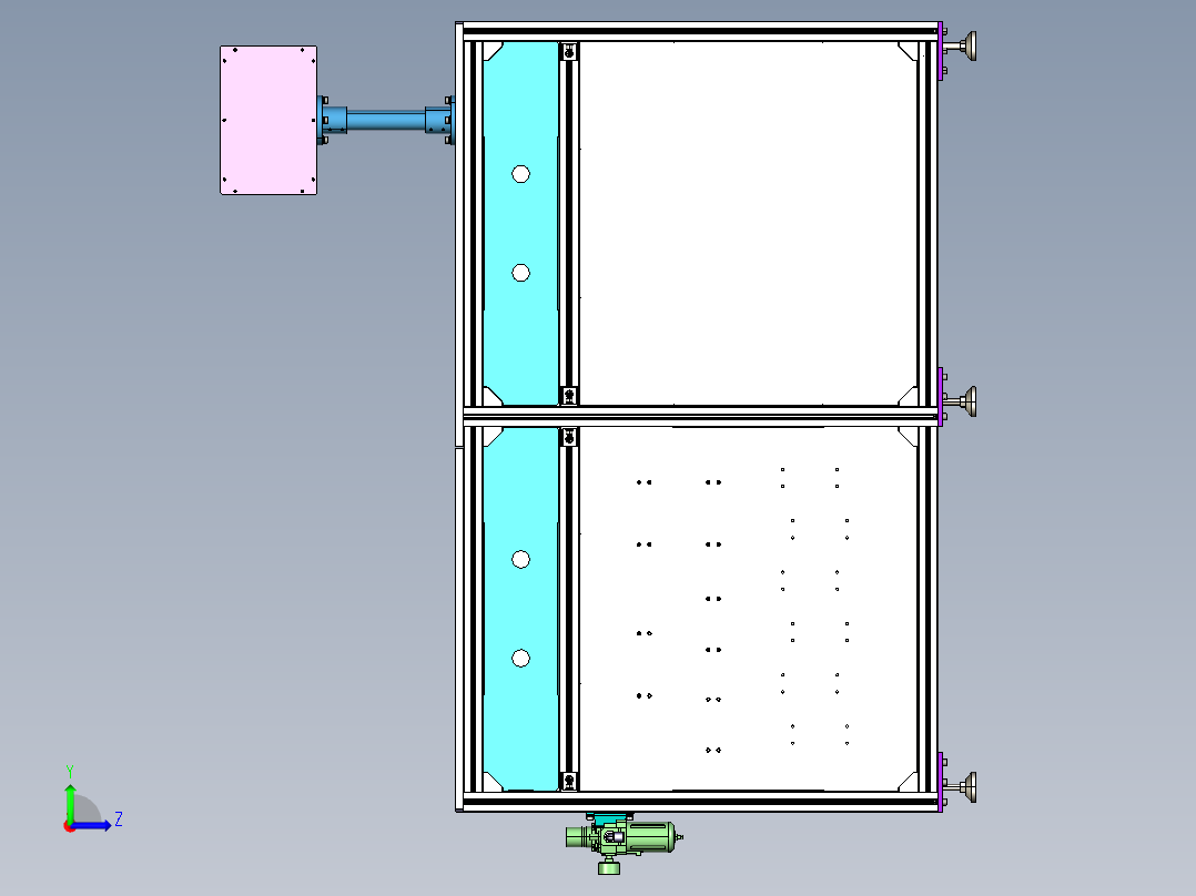 汽车锁（世界锁）全自动检测设备 ProE左视图