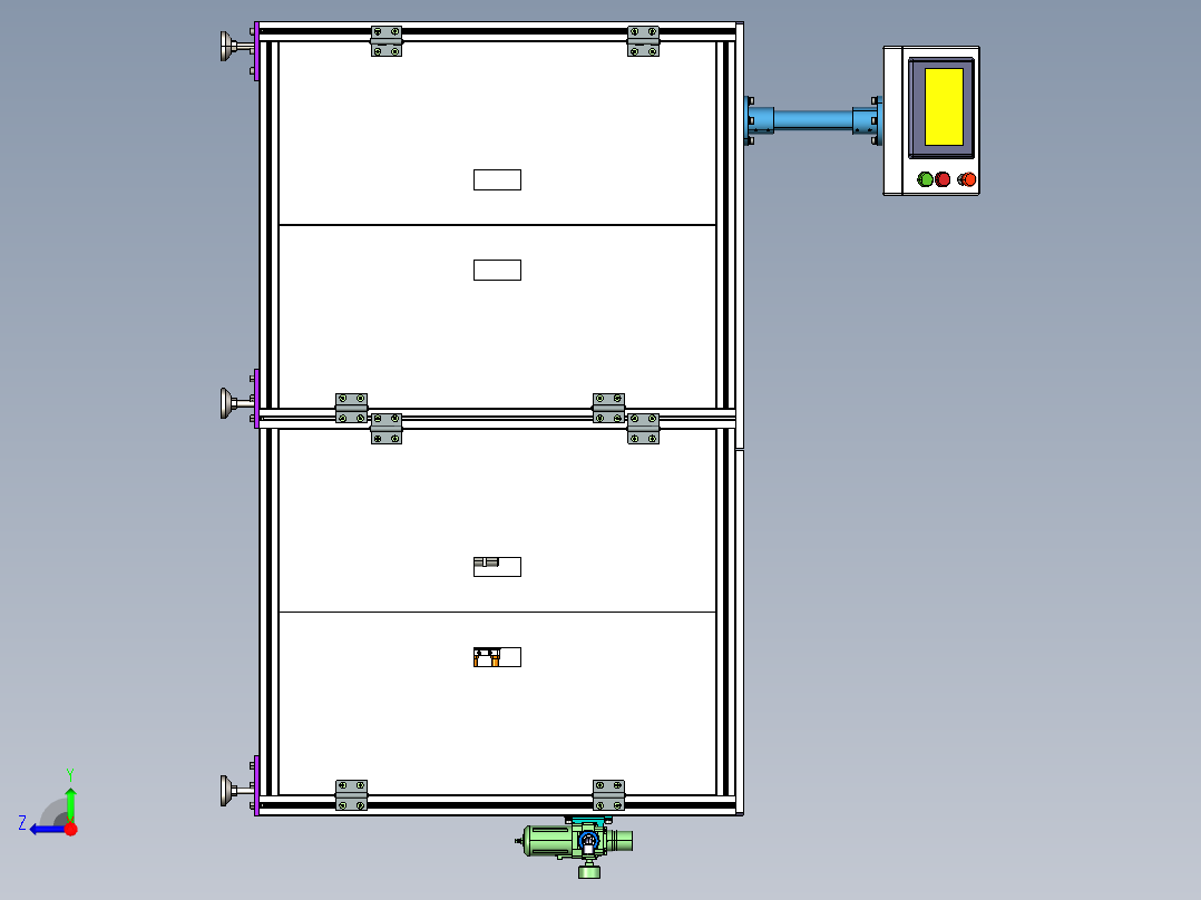 汽车锁（世界锁）全自动检测设备 ProE右视图