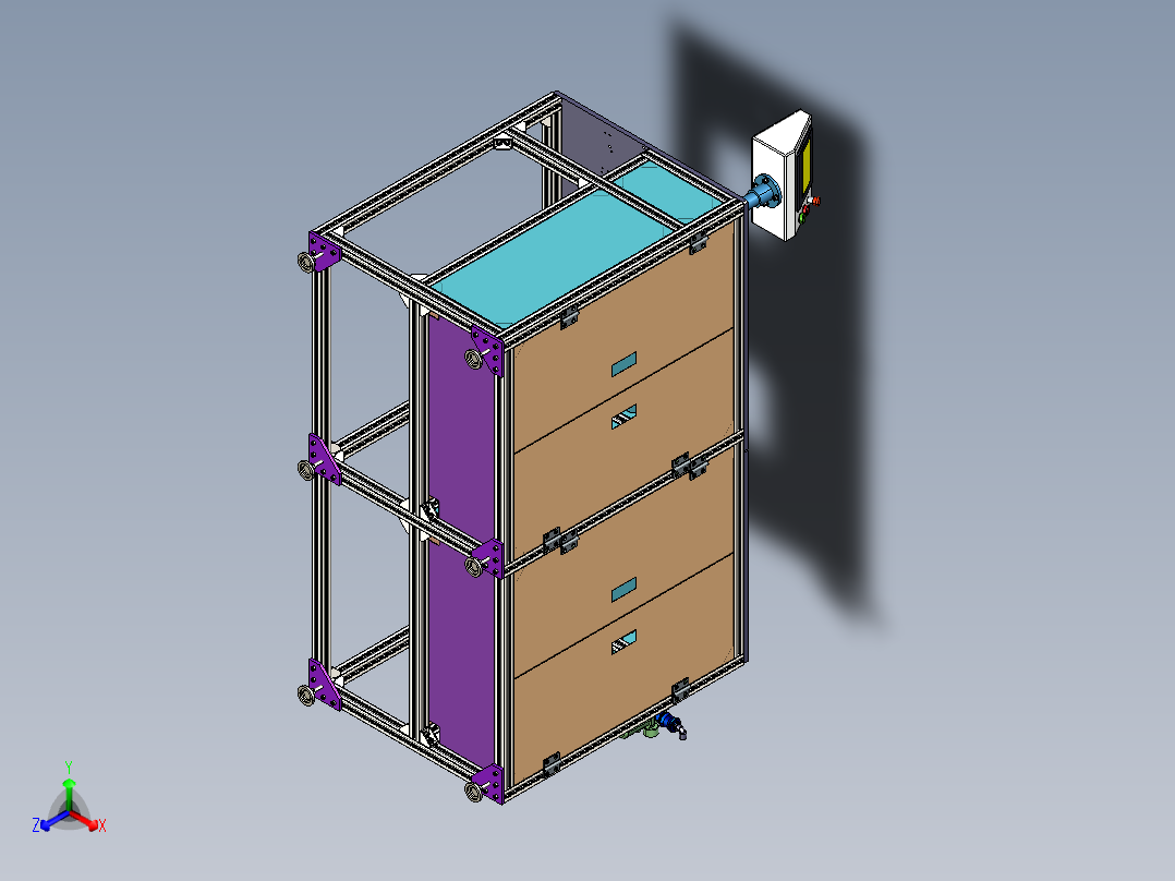 汽车锁（世界锁）全自动检测设备 ProE正等轴测图