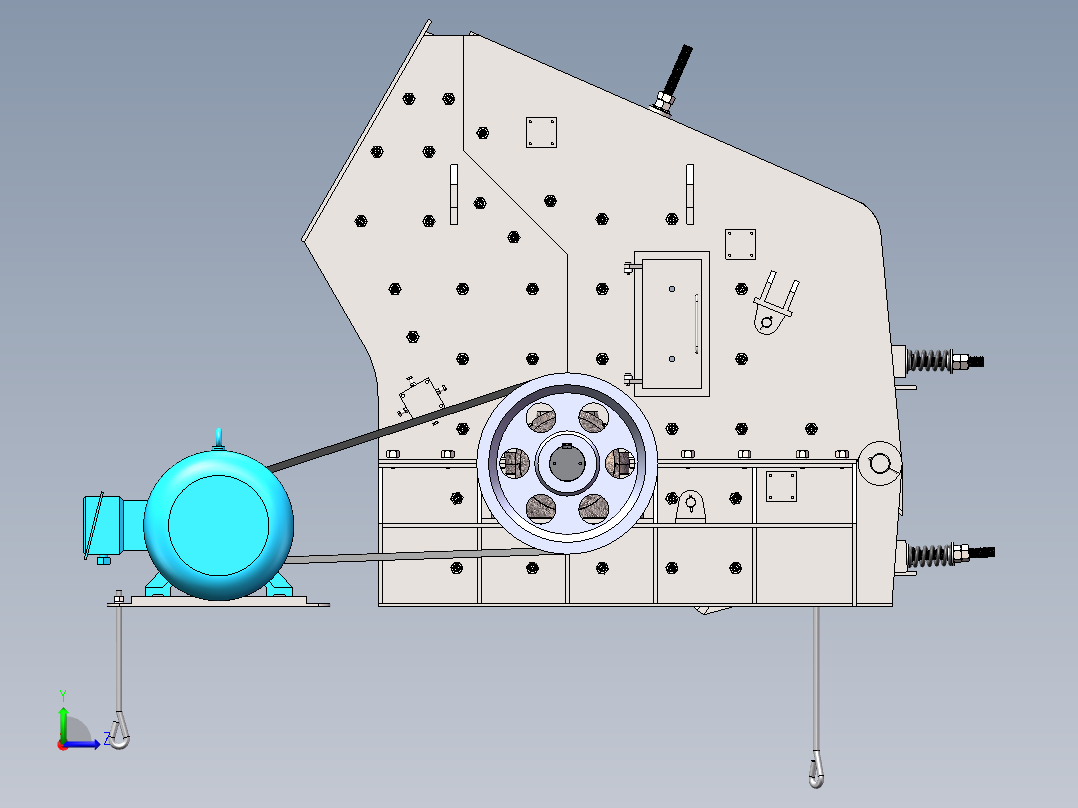 基于SW的PF1315反击式破碎机的设计100左视图