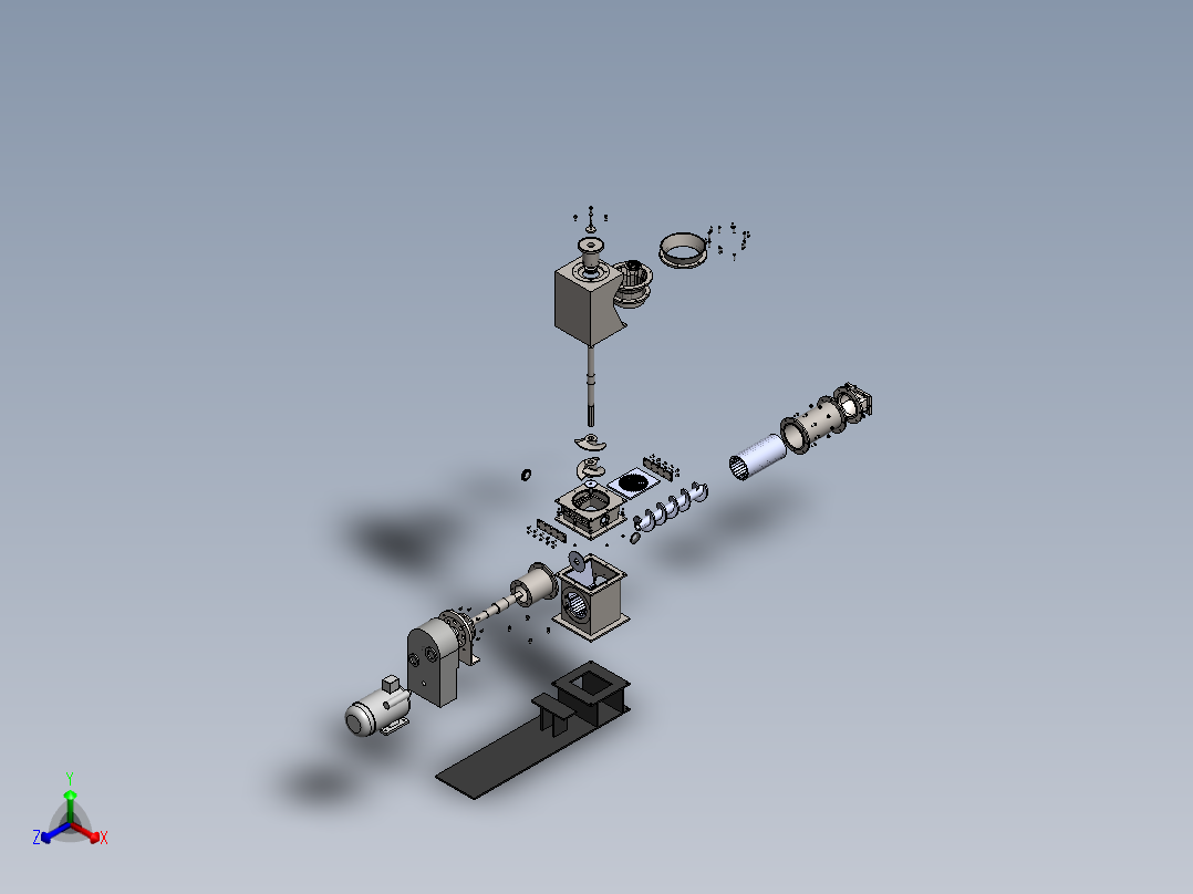 曹答-真空挤出机正等轴测图