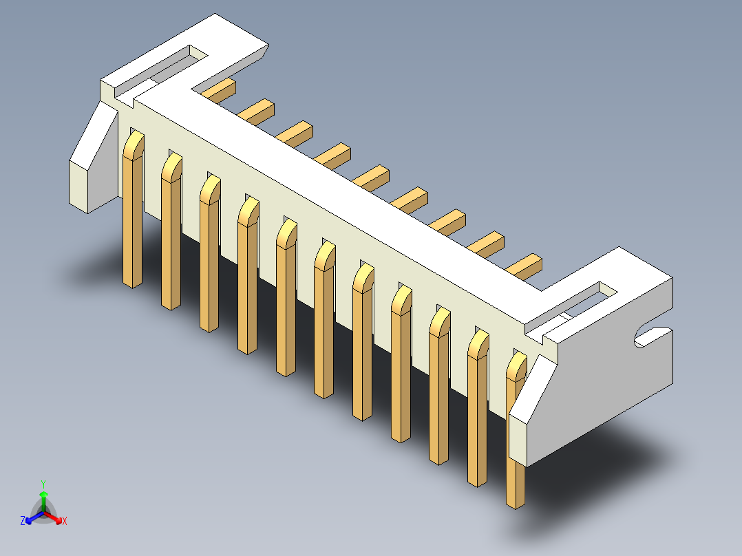 JST-S11B-PH-K-S正等轴测图