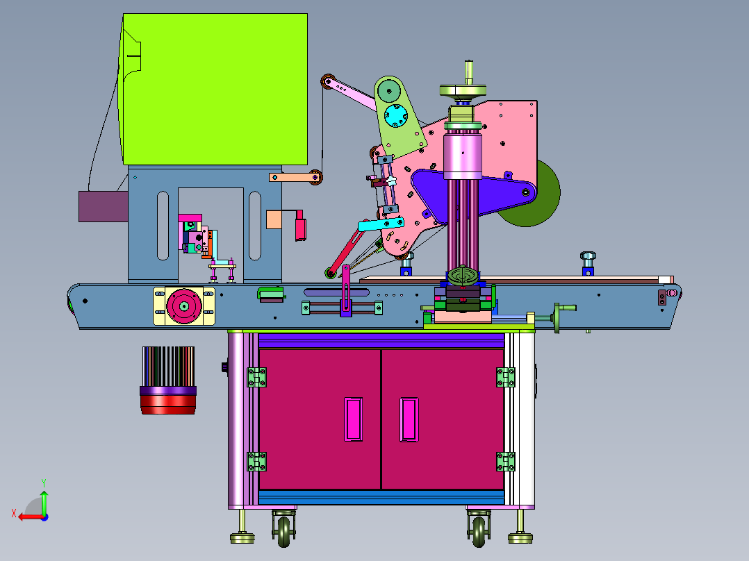 顶部压贴即时打印贴标机后视图