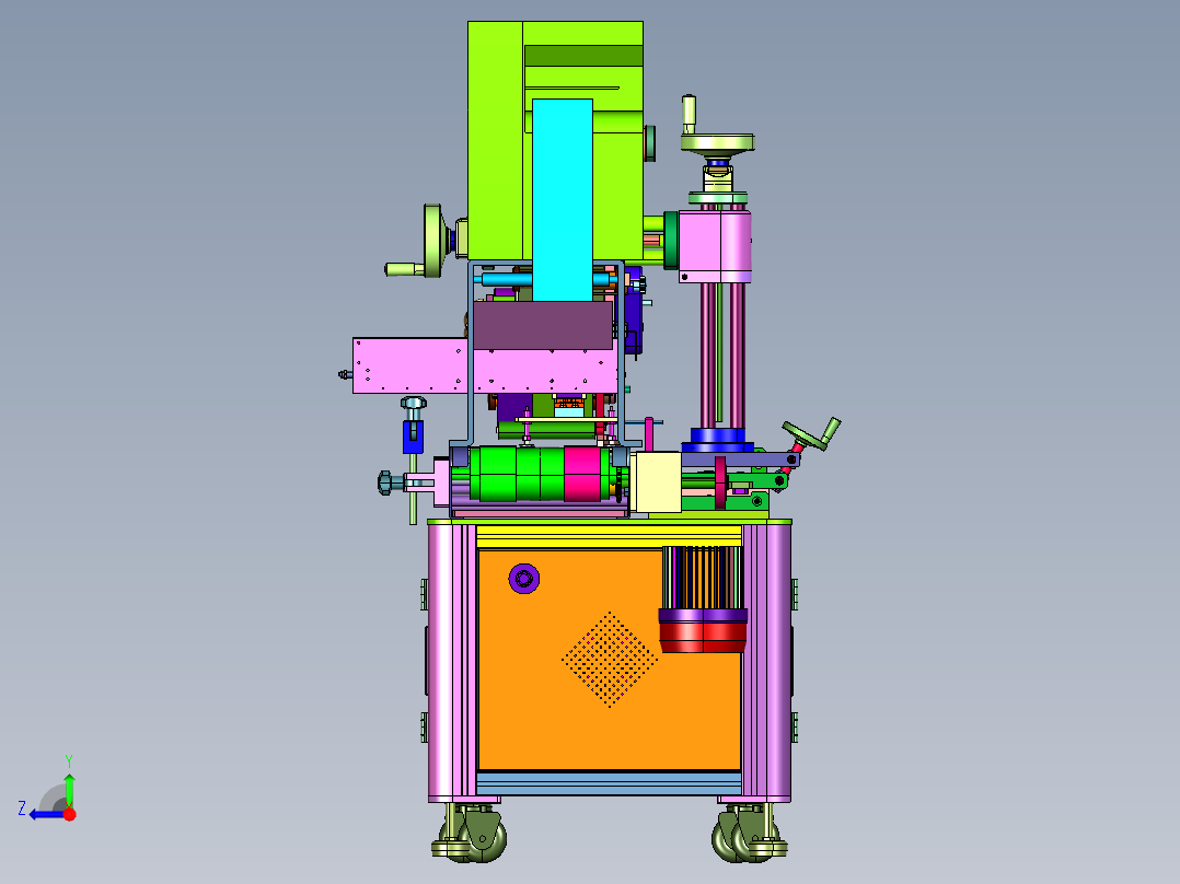 顶部压贴即时打印贴标机右视图