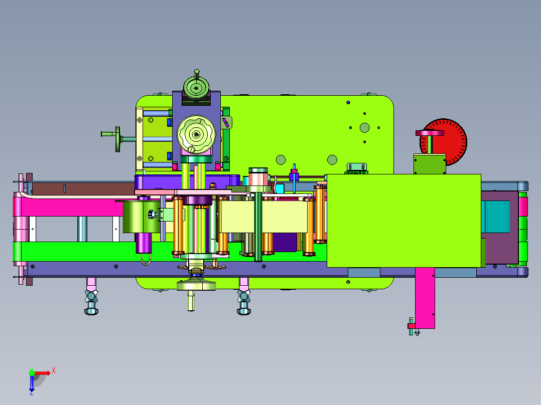 顶部压贴即时打印贴标机俯视图