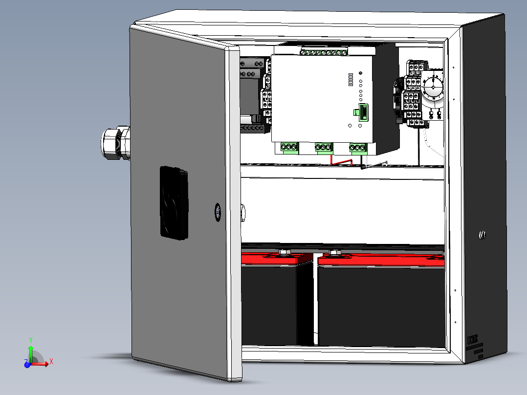 这是一个12V交流电源(不间断电源)的配电箱