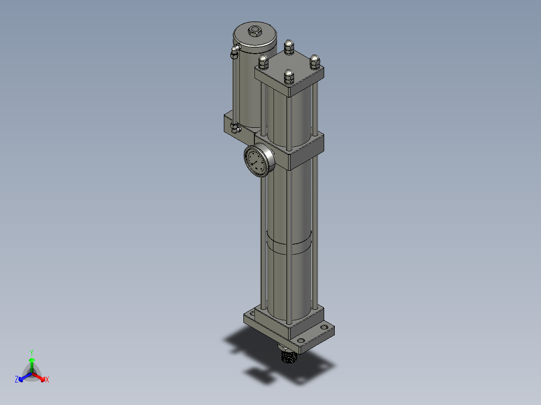 STF快速型气液增压缸1501120==80正等轴测图