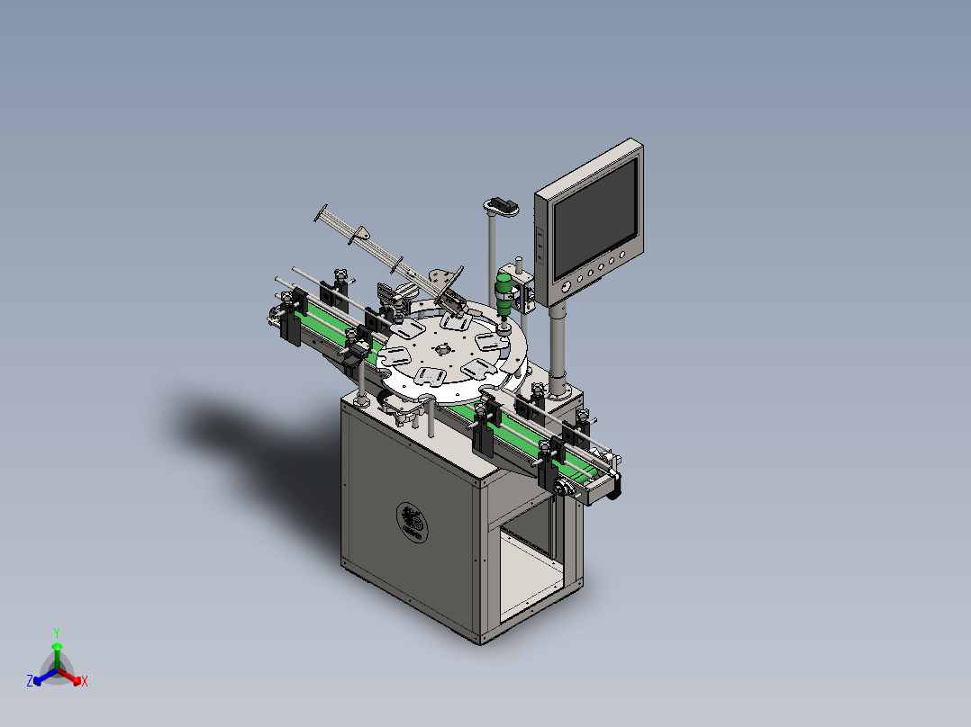 自动灌装上盖拧紧设备正等轴测图