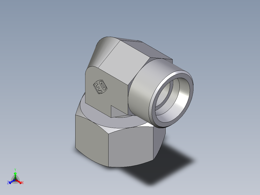卡套式工业通用硬管接头EO_Standpipe_elbow_EVW25SOMDCF主视图